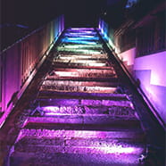 階段のライトアップ